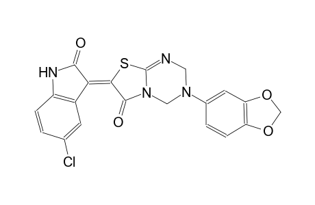 (7Z)-3-(1,3-benzodioxol-5-yl)-7-(5-chloro-2-oxo-1,2-dihydro-3H-indol-3-ylidene)-3,4-dihydro-2H-[1,3]thiazolo[3,2-a][1,3,5]triazin-6(7H)-one