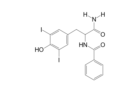 DL-alpha-benzamido-3,5-diiodo-4-hydroxyhydrocinnamamide
