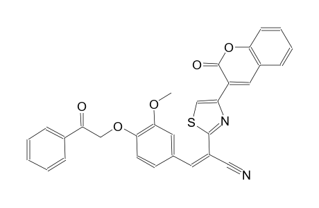 (2Z)-3-[3-methoxy-4-(2-oxo-2-phenylethoxy)phenyl]-2-[4-(2-oxo-2H-chromen-3-yl)-1,3-thiazol-2-yl]-2-propenenitrile