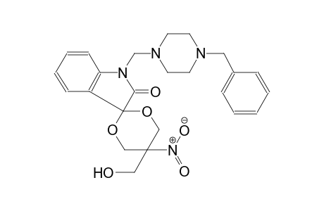 5-(hydroxymethyl)-5-nitro-1'-[[4-(phenylmethyl)piperazin-1-yl]methyl]spiro[1,3-dioxane-2,3'-indole]-2'-one 5-(hydroxymethyl)-5-nitro-1'-[[4-(phenylmethyl)piperazin-1-yl]methyl]spiro[1,3-dioxane-2,3'-indoline]-2'-one 5-(hydroxymethyl)-5-nitro-1'-[[4-(phenylmethyl)-1-piperazinyl]methyl]-2'-spiro[1,3-dioxane-2,3'-indoline]one 1'-[[4-(benzyl)piperazin-1-yl]methyl]-5-methylol-5-nitro-spiro[1,3-dioxane-2,3'-indoline]-2'-one