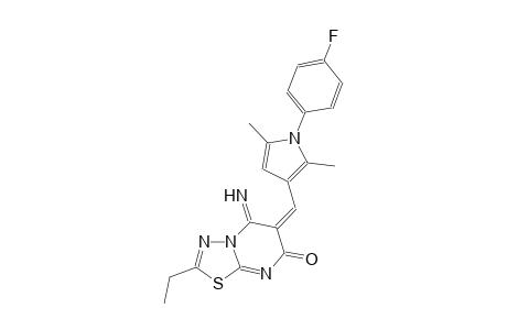 (6E)-2-ethyl-6-{[1-(4-fluorophenyl)-2,5-dimethyl-1H-pyrrol-3-yl]methylene}-5-imino-5,6-dihydro-7H-[1,3,4]thiadiazolo[3,2-a]pyrimidin-7-one