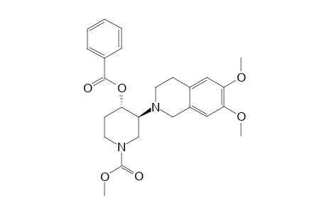 METHYL-(3S*,4S*)-4-(BENZOYLOXY)-3-[6,7-DIMETHOXY-3,4-DIHYDRO-2(1H)-ISOQUINOLINYL]-1-PIPERIDINECARBOXYLATE