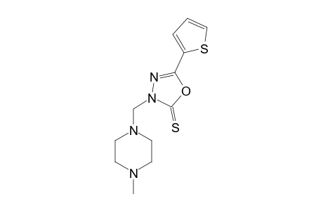 3-(4-METHYL-PIPERAZINYLMETHYL)-5-(2-THIENYL)-1,3,4-OXADIAZOLINE-2-THIONE