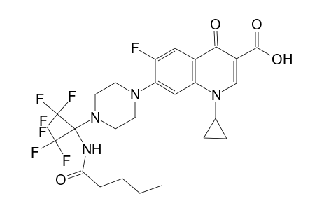 1-cyclopropyl-6-fluoranyl-7-[4-[1,1,1,3,3,3-hexakis(fluoranyl)-2-(pentanoylamino)propan-2-yl]piperazin-1-yl]-4-oxidanylidene-quinoline-3-carboxylic acid
