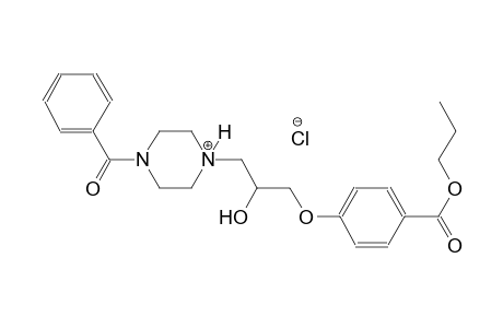 piperazinium, 1-benzoyl-4-[2-hydroxy-3-[4-(propoxycarbonyl)phenoxy]propyl]-, chloride