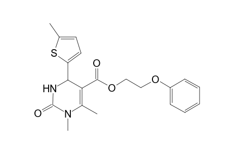 2-keto-3,4-dimethyl-6-(5-methyl-2-thienyl)-1,6-dihydropyrimidine-5-carboxylic acid 2-phenoxyethyl ester