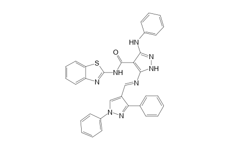 3-Anilino-N-(benzothiazol-2-yl)-5-((1,3-diphenyl-1hpyrazol-4-yl)methylene-amino)-1H-pyrazole-4-carboxamide