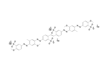 Tetrasodium 2-methoxy-5-({5-methoxy-4-[(4-{2-[4-({2-methoxy-4-[(4-methoxy-3-sulfonatophenyl)diazenyl]-5-methylphenyl}diazenyl)-2-sulfonatophenyl]vinyl}-3-sulfonatophenyl)diazenyl]-2-methylphenyl}diazenyl)benzenesulfonate