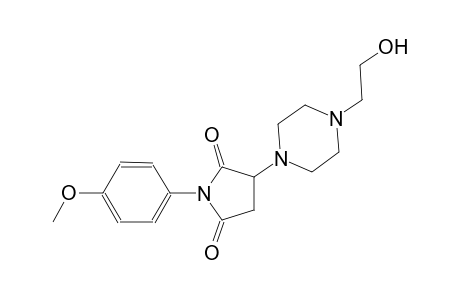 3-[4-(2-hydroxyethyl)-1-piperazinyl]-1-(4-methoxyphenyl)-2,5-pyrrolidinedione