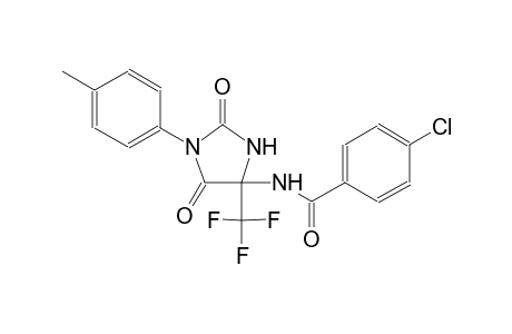 4-chloro-N-[1-(4-methylphenyl)-2,5-dioxo-4-(trifluoromethyl)-4-imidazolidinyl]benzamide