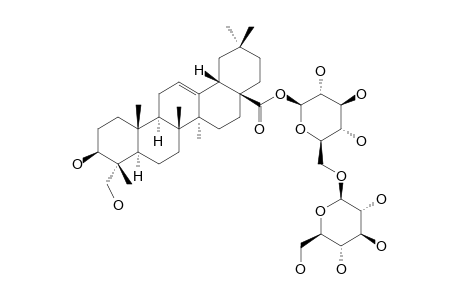 HEDERAGENIN-28-O-[BETA-D-GLUCOPYRANOSYL-(1->6)-BETA-D-GLUCOPYRANOSYL]-ESTER
