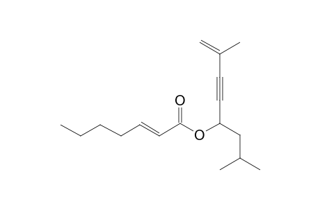 2-Heptenoic acid, 2,7-dimethyloct-1-en-3-yn-5-yl ester