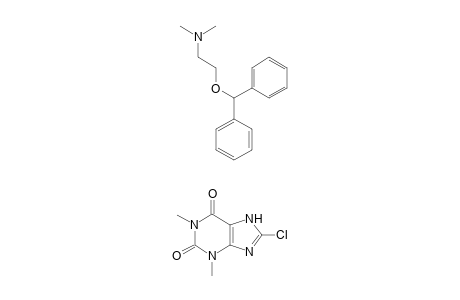2-Benzhydryloxy-N,N-dimethyl-ethanamine; 8-chloro-1,3-dimethyl-7H-purine-2,6-dione