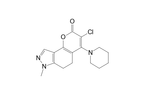 3-chloro-6,7-dihydro-7-methyl-4-piperidinopyrano[2,3-e]indazol-2(5H)-one