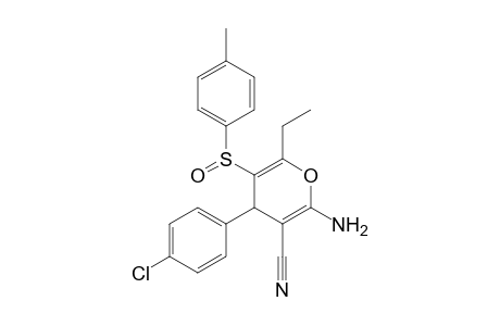 2-Amino-3-cyano-4-(p-chlorophenyl)-5-(p-tolylsulfinyl)-6-ethyl-4H-pyran