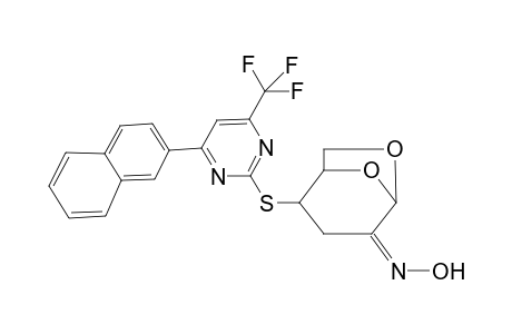 (NZ)-N-[2-[4-naphthalen-2-yl-6-(trifluoromethyl)pyrimidin-2-yl]sulfanyl-6,8-dioxabicyclo[3.2.1]octan-4-ylidene]hydroxylamine