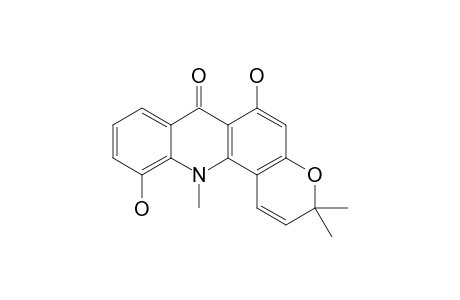 6,11-Dihydroxy-3,3,12-trimethylpyrano[6,5-C]acridin-7-one