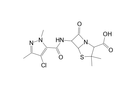 6-{[(4-chloro-1,3-dimethyl-1H-pyrazol-5-yl)carbonyl]amino}-3,3-dimethyl-7-oxo-4-thia-1-azabicyclo[3.2.0]heptane-2-carboxylic acid