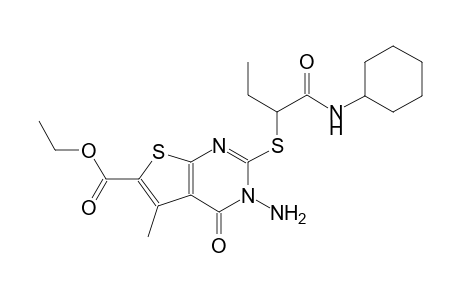 ethyl 3-amino-2-({1-[(cyclohexylamino)carbonyl]propyl}sulfanyl)-5-methyl-4-oxo-3,4-dihydrothieno[2,3-d]pyrimidine-6-carboxylate