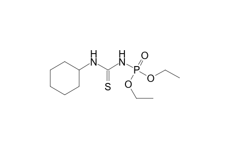 (cyclohexylthiocarbamoyl)phosphoramidic acid, diethyl ester