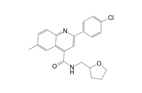 2-(4-chlorophenyl)-6-methyl-N-(tetrahydro-2-furanylmethyl)-4-quinolinecarboxamide
