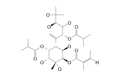 2-BETA-ANGELOYL-5-ALPHA,8-DIISOBUTYRYL-1-BETA,3-ALPHA,4-ALPHA,9,10,11-HEXAHYDROXYBISABOLENE