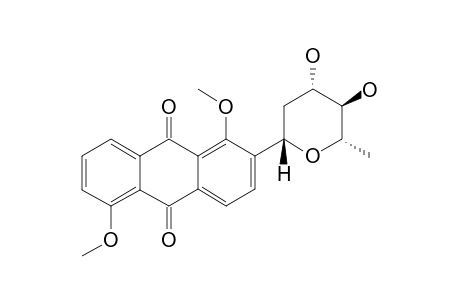 2-(4',5'-DIHYDROXY-6'-METHYLTETRAHYDRO-2'H-PYRAN-2'-YL)-1,5-DIMETHOXYANTHRAQUINONE