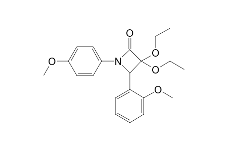 3,3-Diethoxy-4-(o-methoxyphenyl)-N-(p-methoxyphenyl)azetidinone