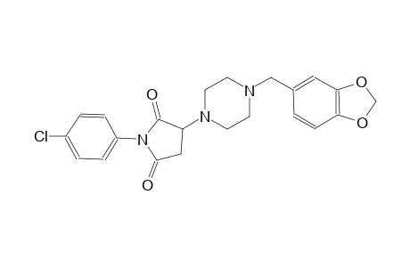2,5-pyrrolidinedione, 3-[4-(1,3-benzodioxol-5-ylmethyl)-1-piperazinyl]-1-(4-chlorophenyl)-
