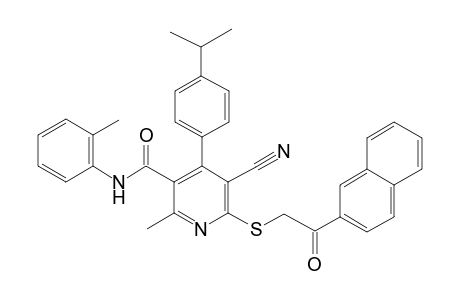 3-pyridinecarboxamide, 5-cyano-2-methyl-4-[4-(1-methylethyl)phenyl]-N-(2-methylphenyl)-6-[[2-(2-naphthalenyl)-2-oxoethyl]thio]-