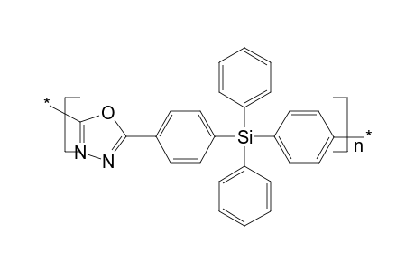 Poly(oxadiazole) with tetraphenylsilane links