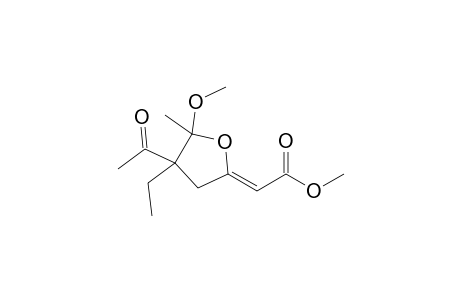 [(4R,5R)-4-Acetyl-4-ethyl-5-methoxy-5-methyl-dihydro-furan-(2Z)-ylidene]-acetic acid methyl ester