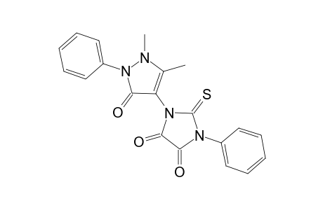 1-(1,5-dimethyl-3-oxidanylidene-2-phenyl-pyrazol-4-yl)-3-phenyl-2-sulfanylidene-imidazolidine-4,5-dione