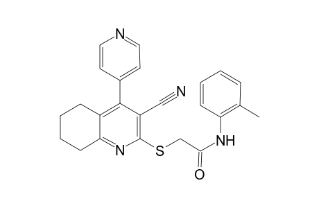 acetamide, 2-[[3-cyano-5,6,7,8-tetrahydro-4-(4-pyridinyl)-2-quinolinyl]thio]-N-(2-methylphenyl)-