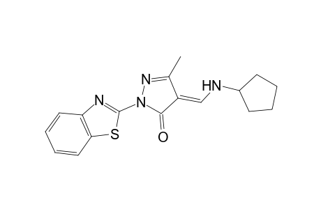 (4E)-2-(1,3-benzothiazol-2-yl)-4-[(cyclopentylamino)methylene]-5-methyl-2,4-dihydro-3H-pyrazol-3-one