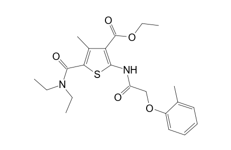 5-(diethylcarbamoyl)-4-methyl-2-[[2-(2-methylphenoxy)acetyl]amino]thiophene-3-carboxylic acid ethyl ester