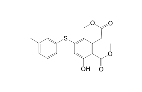 Methyl 2-hydroxy-6-(2-methoxy-2-oxoethyl)-4-[(3-methylphenyl)sulfanyl]benzoate