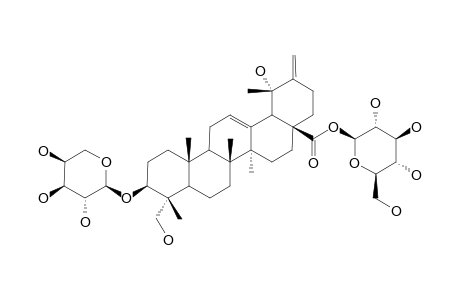 RANDIASAPONIN-I;3-O-ALPHA-L-ARABINOPYRANOSYL-3-BETA,19-ALPHA,23-TRIHYDROXY-URSA-12,20(30)-DIEN-28-OIC-ACID-28-BETA-D-GLUCOPYRANOSYLESTER