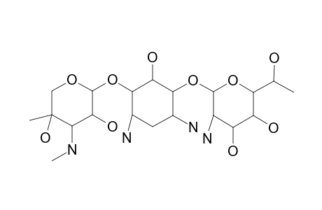 2-[4,6-bis(Azanyl)-3-[3-azanyl-6-(1-hydroxyethyl)-4,5-bis(oxidanyl)oxan-2-yl]oxy-2-oxidanyl-cyclohexyl]oxy-5-methyl-4-(methylamino)oxane-3,5-diol