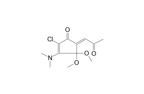 2-CHLORO-3-DIMETHYLAMINO-4,4-DIMETHOXY-5-(E-ACETONYLIDENE)-2-CYCLOPENTENONE