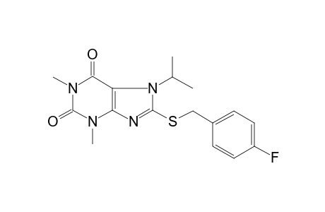 8-(4-Fluoro-benzylsulfanyl)-7-isopropyl-1,3-dimethyl-3,7(1H)-dihydro-purine-2,6-dione