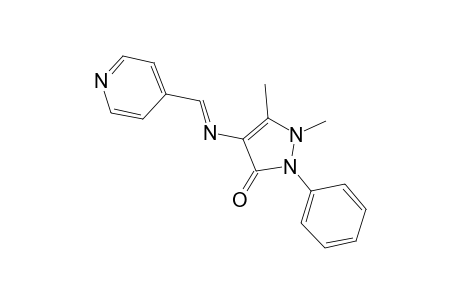 1,5-Dimethyl-2-phenyl-4-([(E)-4-pyridinylmethylidene]amino)-1,2-dihydro-3H-pyrazol-3-one