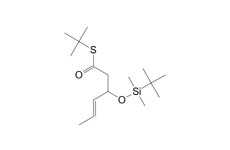 S-(Tert-butyl) (4E)-3-hydroxy-4-hexenethioate, tbdms derivative