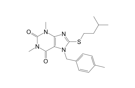 8-(isopentylsulfanyl)-1,3-dimethyl-7-(4-methylbenzyl)-3,7-dihydro-1H-purine-2,6-dione