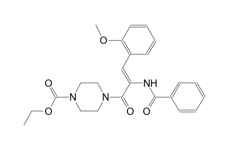 ethyl 4-[(2Z)-2-(benzoylamino)-3-(2-methoxyphenyl)-2-propenoyl]-1-piperazinecarboxylate