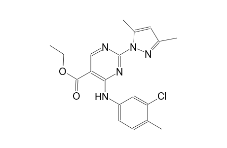 ethyl 4-(3-chloro-4-methylanilino)-2-(3,5-dimethyl-1H-pyrazol-1-yl)-5-pyrimidinecarboxylate