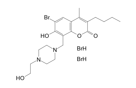 6-bromo-3-butyl-7-hydroxy-8-{[4-(2-hydroxyethyl)-1-piperazinyl]methyl}-4-methylcoumarin, dihydrobromide