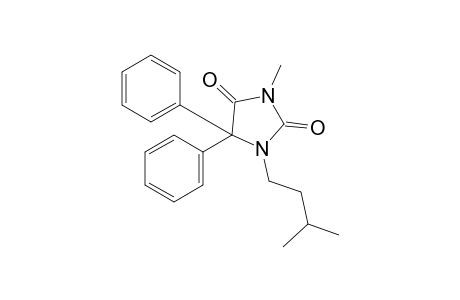 5,5-diphenyl-1-isopentyl-3-methylhydantoin