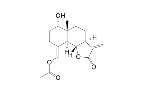 (1S,5S,6S,7S,10R)-1-Hydroxy-15-acetoxyeudesma-4(15),11(13)-dien-6,12-olide