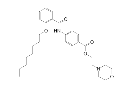 p-[o-(octyloxy)benzamido]benzoic acid, 2-morpholinoethyl ester